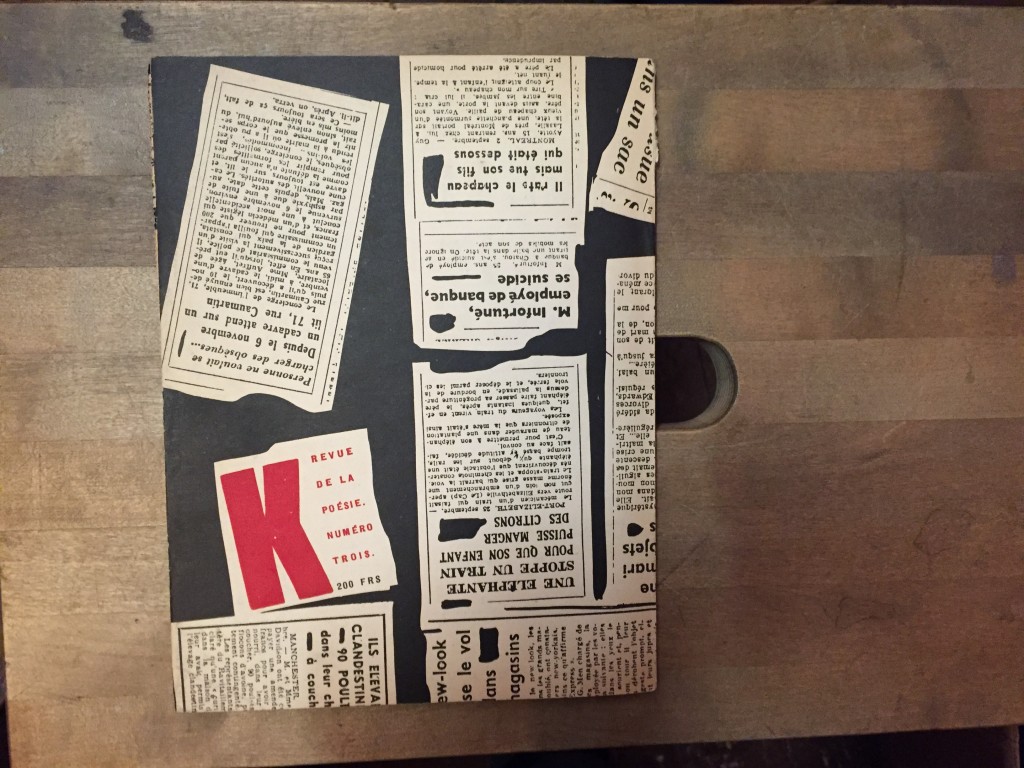 K Revue de la poésie nº3 «de l'humour a la terreur. Homage a kurt schwitters», Collectif, 1949 